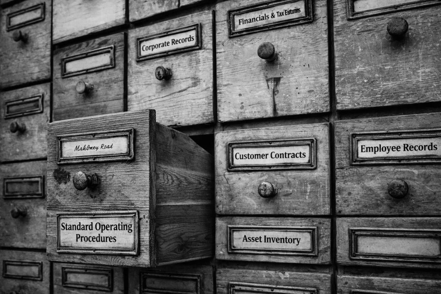 Document vault for business sale